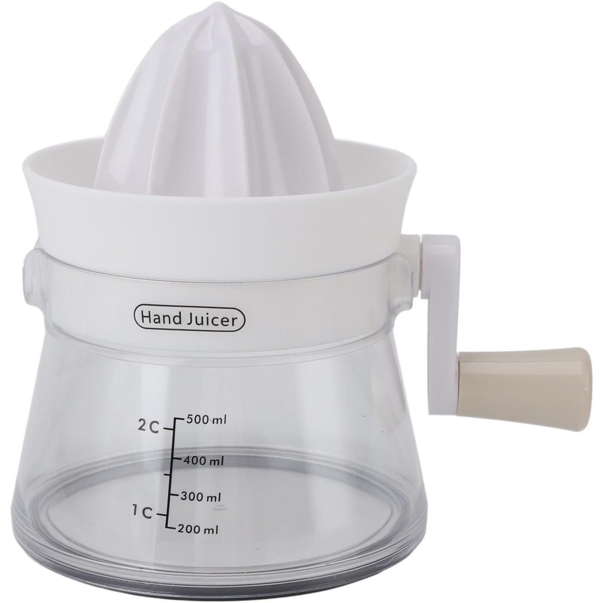 Storcător de Citrice Manual, Vas de Colectare cu Mâner Ergonomic, Plastic Rezistent, 16.5 x 13 cm, Transparent/Alb