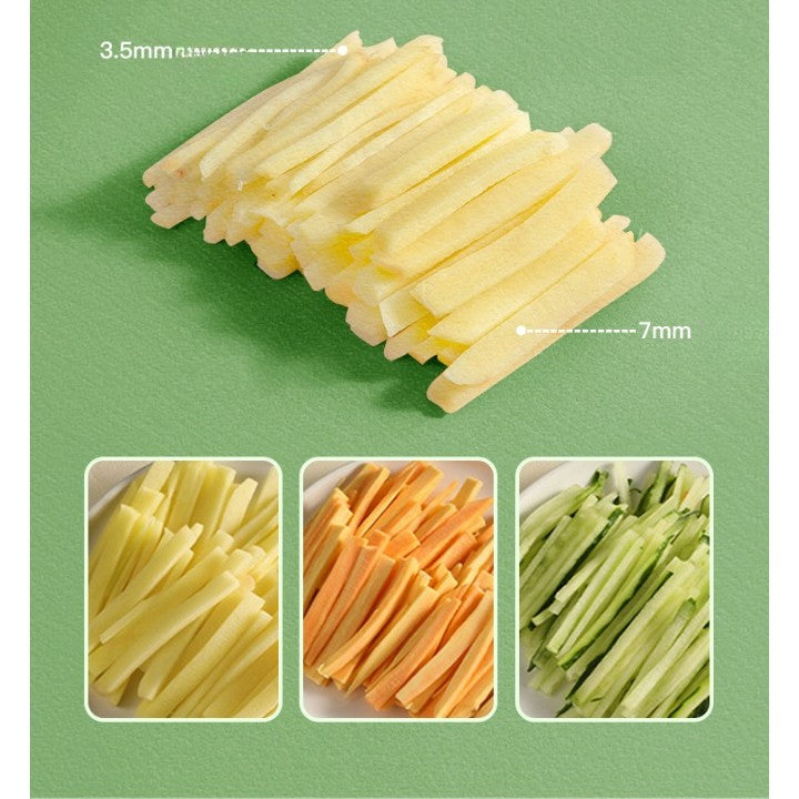 Feliator de Legume Multifunctional, Razatoare pentru Bucatarie si Taietor de Cartofi, Design Pliabil si Ergonomic, Material PP si PET, 23.5x9.5x5.5 cm, Alb