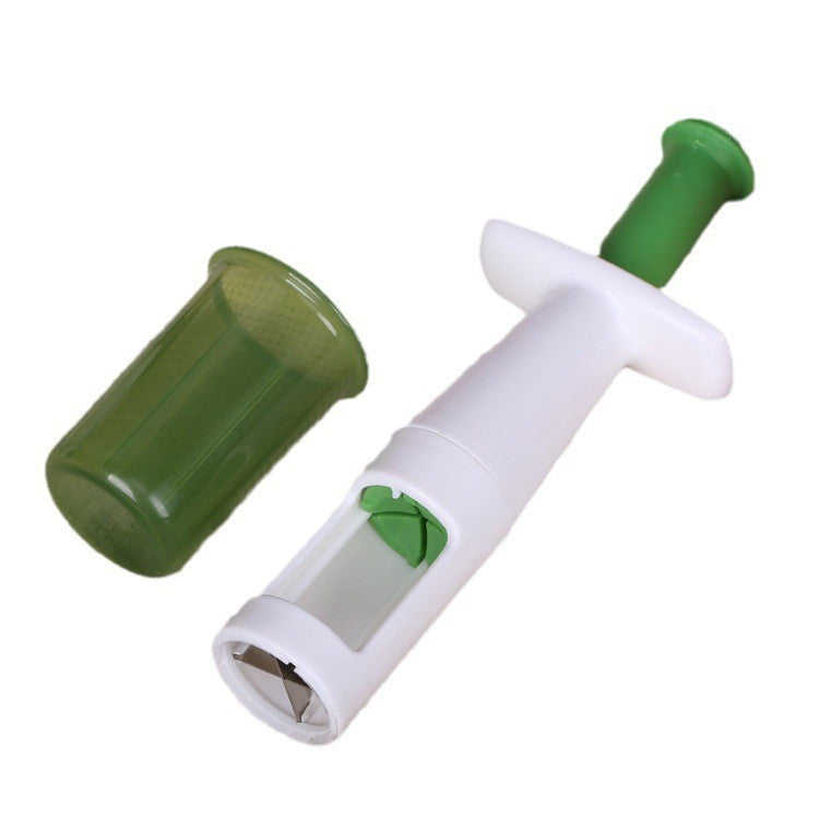 Feliator pentru Legume si Fructe Mici, Dispozitiv pentru Rosii Cherry si Masline, Ustensila de Taiat Rapida, Plastic ABS, 18 x 6.5 cm, Verde