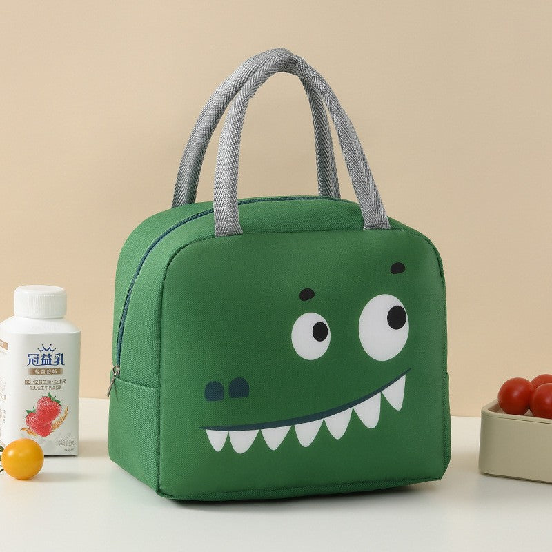 Geantă Frigorifică pentru Prânz, Izolată Termic, Portabilă pentru Copii și Grădiniță, Pânză Oxford Impermeabilă, 22x14x19 cm, Model Crocodil, Verde
