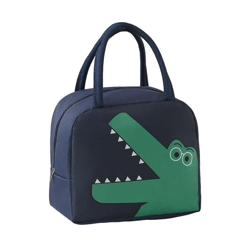 Geantă Frigorifică pentru Prânz, Termoizolantă și Portabilă pentru Copii, Pânză Oxford Rezistentă la Apă, Model Dinozaur, 22x14x19 cm, Albastru