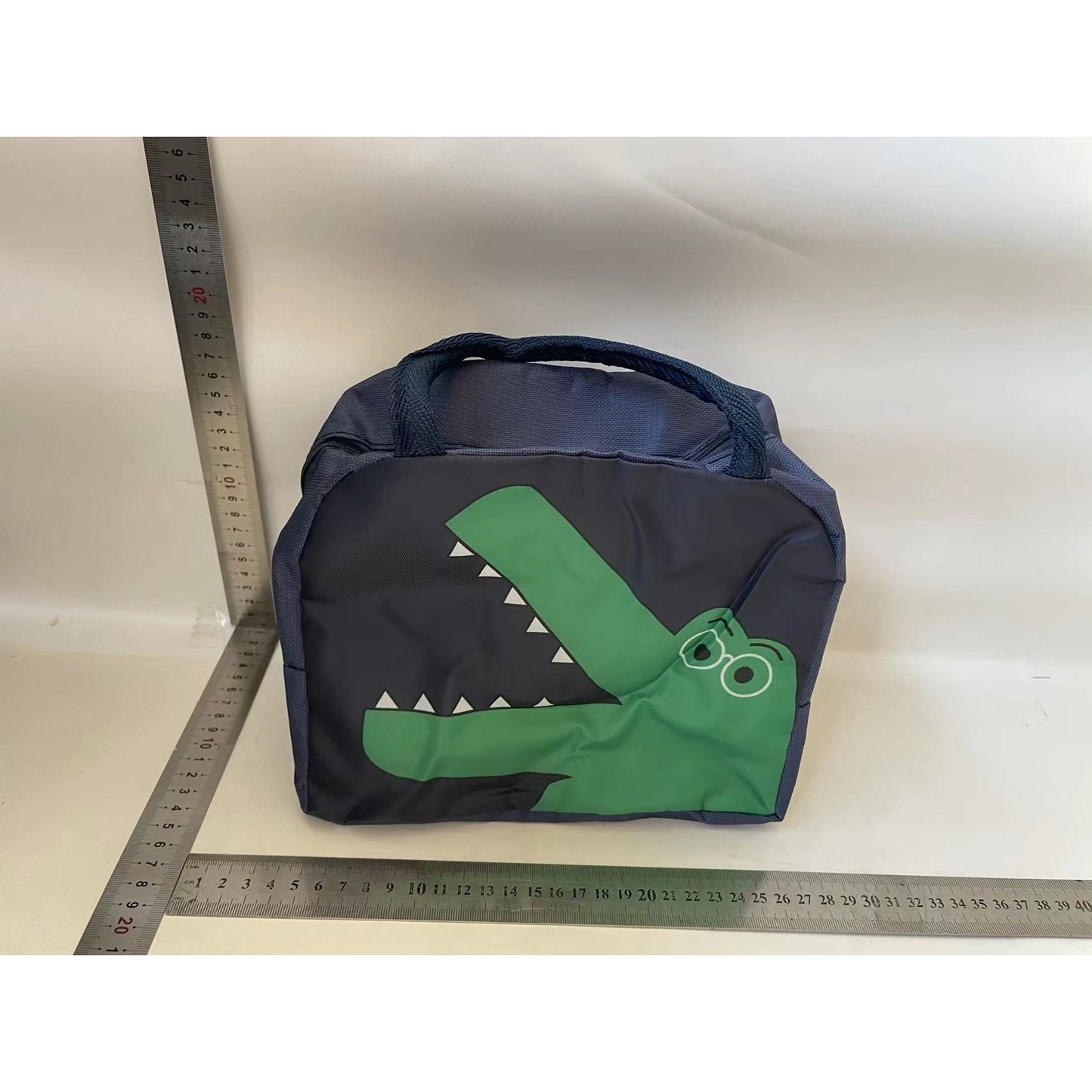 Geantă Frigorifică pentru Prânz, Termoizolantă și Portabilă pentru Copii, Pânză Oxford Rezistentă la Apă, Model Dinozaur, 22x14x19 cm, Albastru