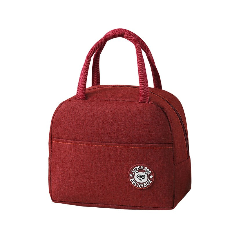 Geanta Termica pentru Pranz, Geanta Izoterma Multifunctionala si Compartimentata, Material Impermeabil cu Buzunar Exterior, 22x14x19 cm, Rosu