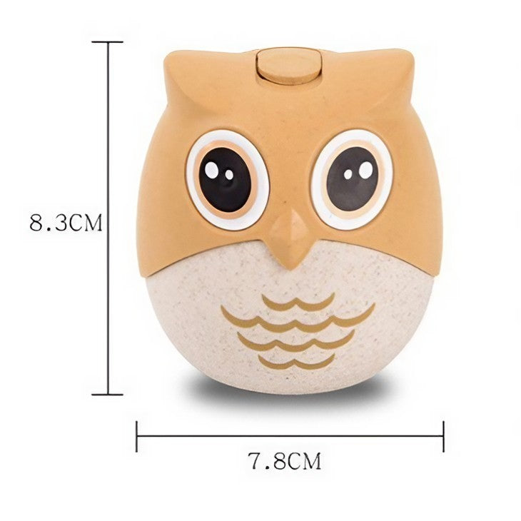 Suport pentru Scobitori Multifunctional, Model Bufnita, Organizator Decorativ Masa si Birou, Plastic Rezistent, 8.3x7.8 cm, Portocaliu