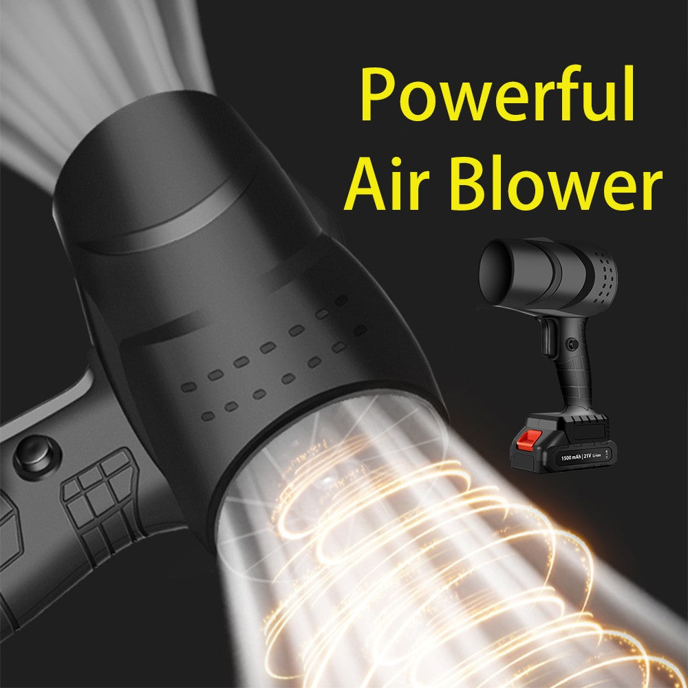 Suflanta de Aer Portabila cu Acumulatori, Curatare Praf, Frunze si Auto, 25000 RPM, Motor 21V, 2 Baterii Li-Ion 1500 mAh si Incarcator, Turcoaz