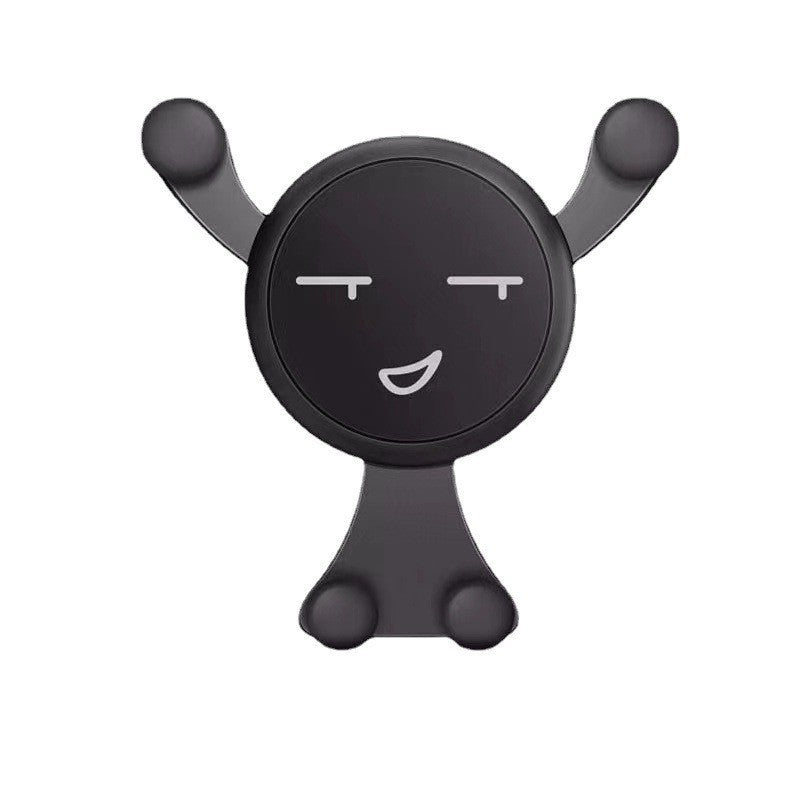Suport Telefon Auto pentru Ventilatie, Model Smiley Face, Rotire 360 Grade, ABS si Silicon, Compatibilitate Universala 4.0-6.0 Inch, 11 x 10 x 4 cm, Negru
