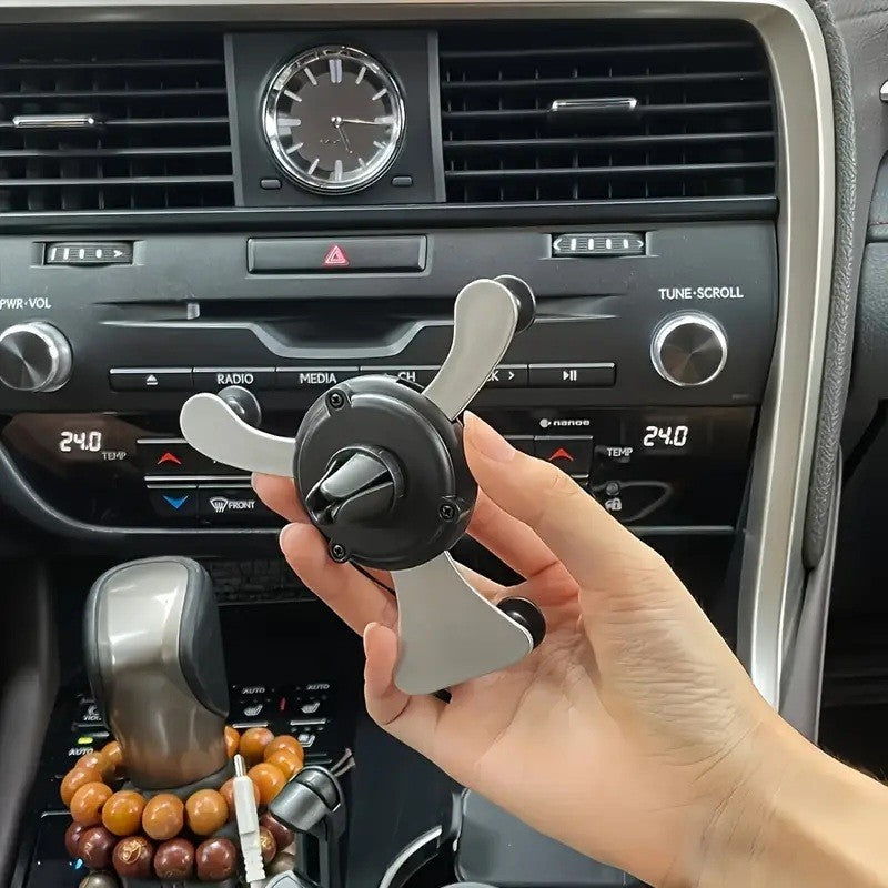 Suport Telefon Auto Pentru Ventilatie, Model Smiley Face, Rotatie 360 Grade, ABS si Silicon, Compatibilitate Universala 4.0 - 6.0 Inch, Argintiu