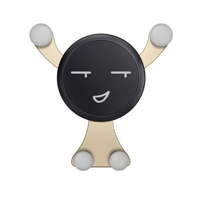 Suport Telefon Auto Pentru Grila Ventilatie, Rotire 360 Grade, Design Smiley Face, Material ABS si Silicon, Compatibilitate Universala 4.0-6.0 Inch, Auriu