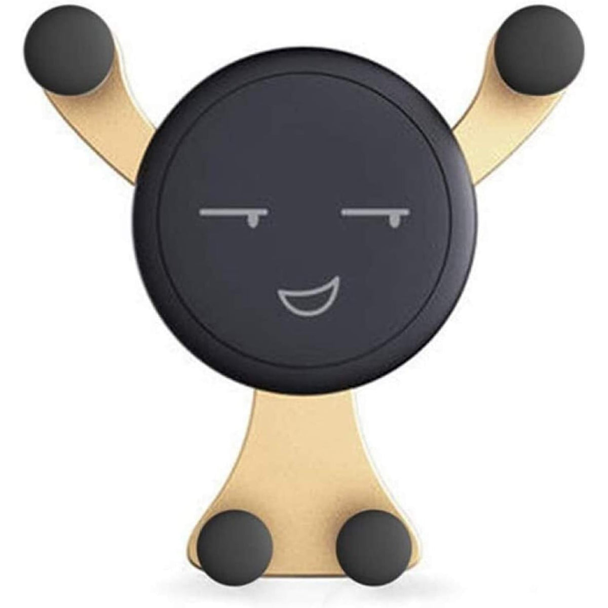 Suport Telefon Auto Pentru Grila Ventilatie, Rotire 360 Grade, Design Smiley Face, Material ABS si Silicon, Compatibilitate Universala 4.0-6.0 Inch, Auriu