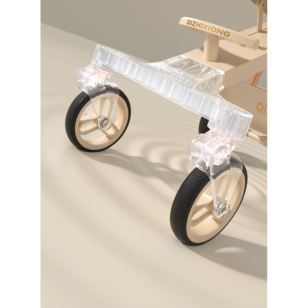 Carucior Sport 3 in 1, Scaun de Masa si Pat de Dormit, Pliere Rapida, Sezut Rotativ 360 Grade, Cadru Aluminiu, 6-36 Luni, Gri/Verde