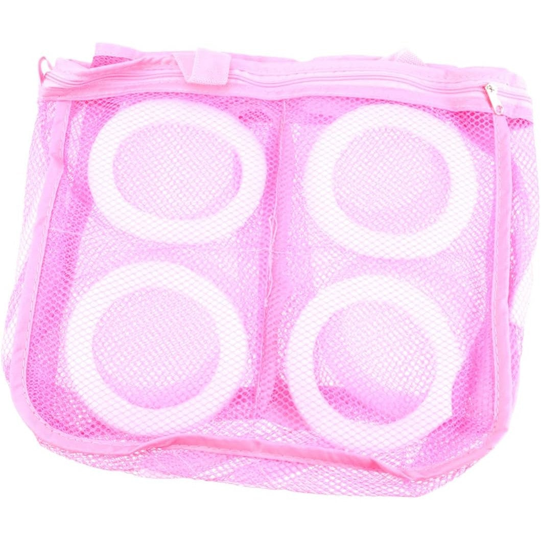 Sac pentru Spalare Incaltaminte in Masina de Spalat, Protectie cu Strat Interior din Spuma si Fermoar Securizat, Panza Tip Plasa, 28 x 24.5 x 8 cm, Roz