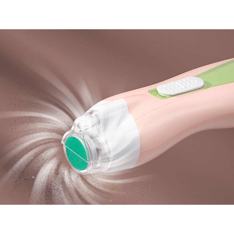 Pila Electrica pentru Unghii Bebelusi si Copii, Silentioasa cu Lumina LED si Incarcare USB, Material ABS, 6 Capete Inlocuibile, Verde/Roz