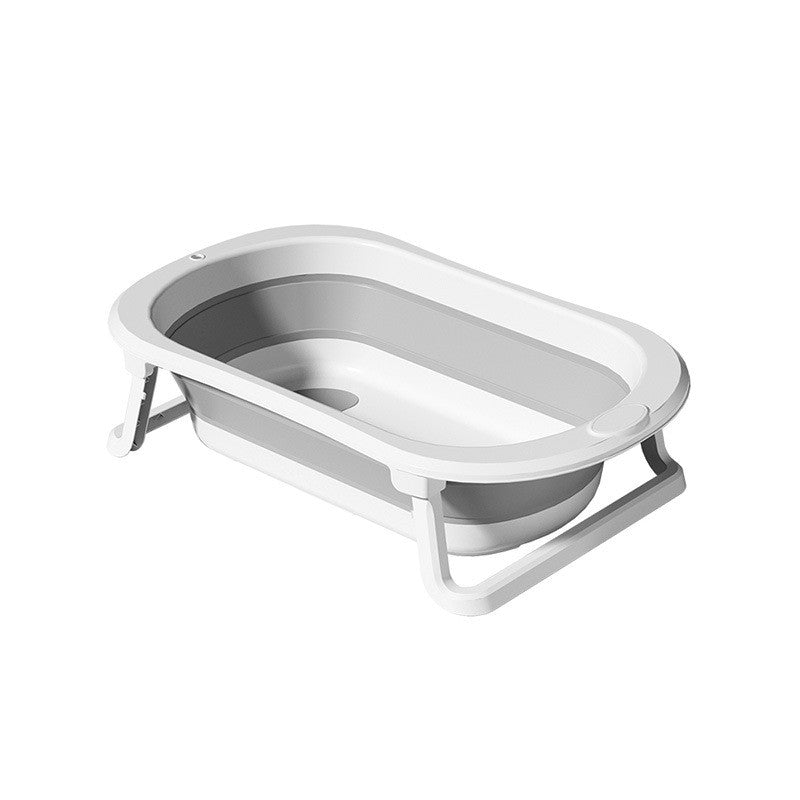 Cada de Baie Pliabila pentru Bebelusi si Copii, Indicator de Temperatura, Picioare Antiderapante, Material PP si TPE, Capacitate 45 l, 0-8 Ani, 80 x 50 x 23 cm, Gri