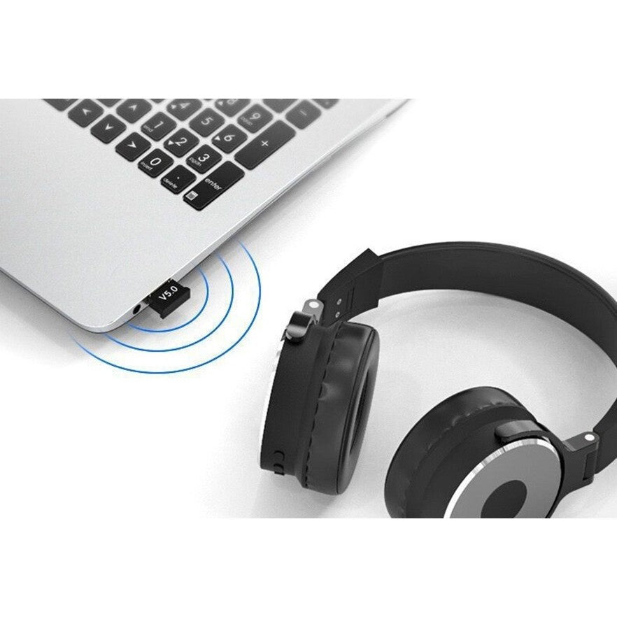 Adaptor Bluetooth 5.0 Wireless pentru PC si Laptop, Interfata USB, Viteza 20 Mbps, Raza de Actiune 10-20 m, Negru