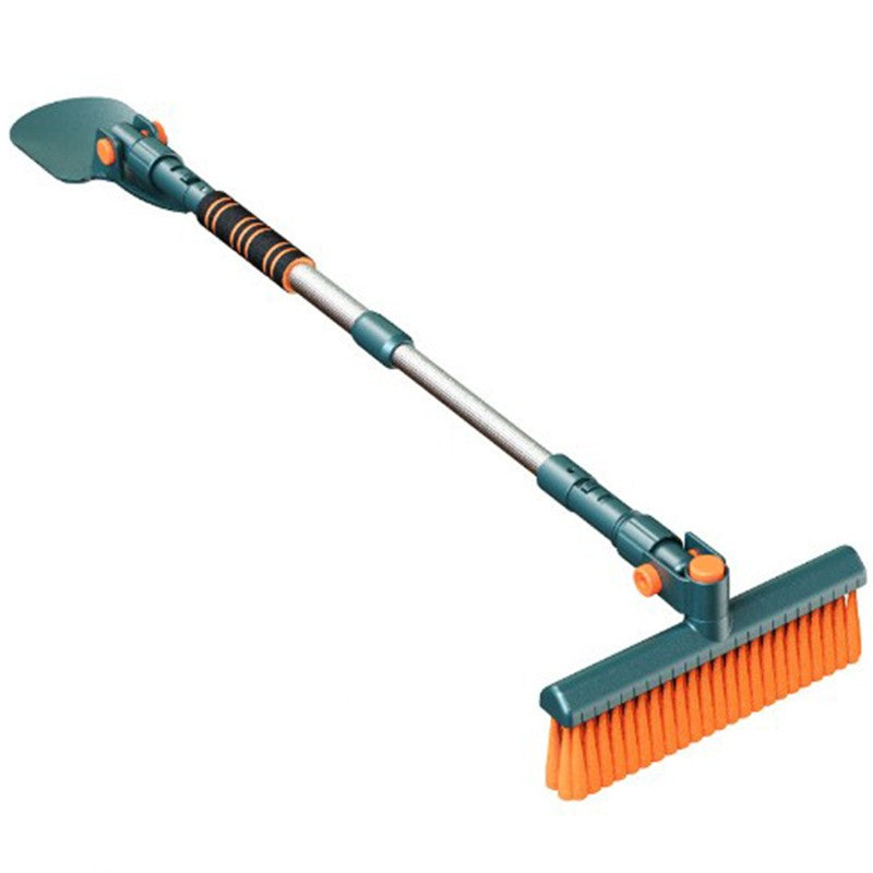 Racleta Auto pentru Zapada si Gheata, Perie Telescopica cu Doua Capete, Maner Ergonomic Detasabil, Aluminiu si ABS, Lungime Ajustabila 48-78 cm, Verde Inchis