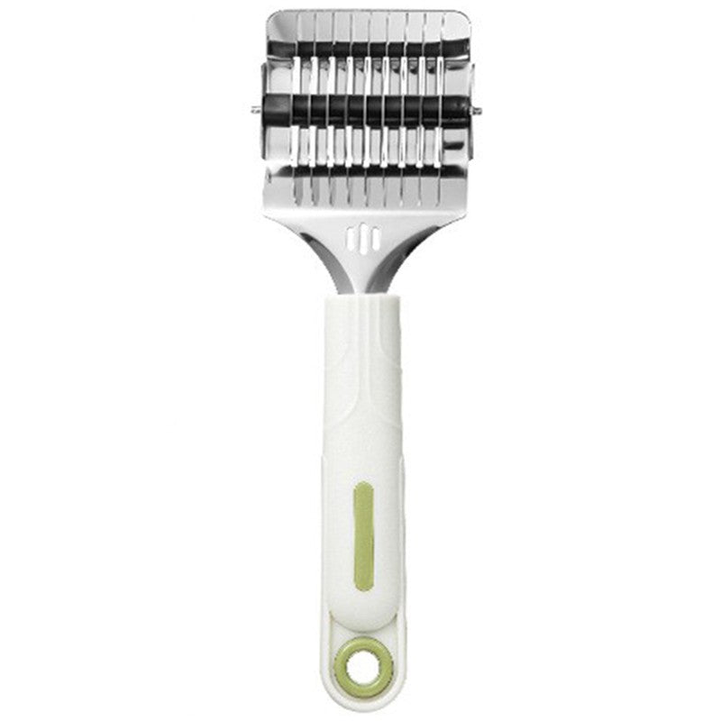 Dispozitiv de Taiat Taietei si Razatoare multifunctionala, Curatator Legume si Fructe, Maner Anti-Alunecare, Inox si Plastic, 22 x 6.5 cm, Alb