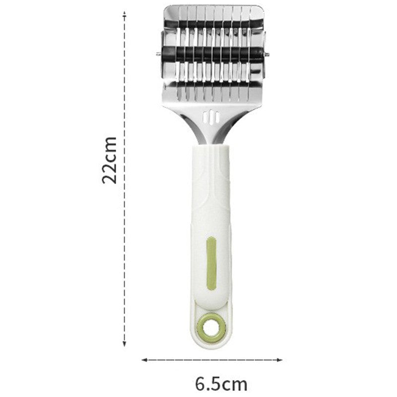 Dispozitiv de Taiat Taietei si Razatoare multifunctionala, Curatator Legume si Fructe, Maner Anti-Alunecare, Inox si Plastic, 22 x 6.5 cm, Alb