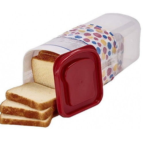 Cutie Depozitare Paine pentru Prospetime Indelungata, Recipient Dreptunghiular, Capacitate 5 L, Plastic, 34 x 13 x 13 cm, Rosu