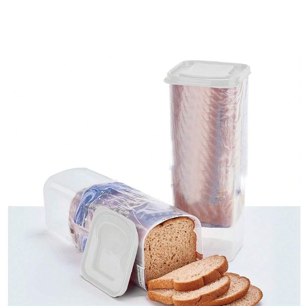 Cutie Depozitare Paine, Cutie Alimentara pentru Prospetine, Material Plastic Durabil, Volum 5 Litri, 34 x 13 x 13 cm, Capac Alb