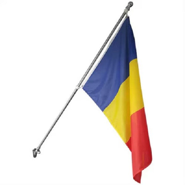 Steag Tricolor Romania, Drapel National cu Bat pentru Fixare pe Perete, Poliester Rezistent la Intemperii, Interior si Exterior, 90 x 150 cm