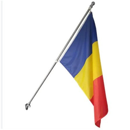Steag Tricolor Romania, Drapel National cu Bat pentru Fixare pe Perete, Poliester Rezistent la Intemperii, Interior si Exterior, 90 x 150 cm