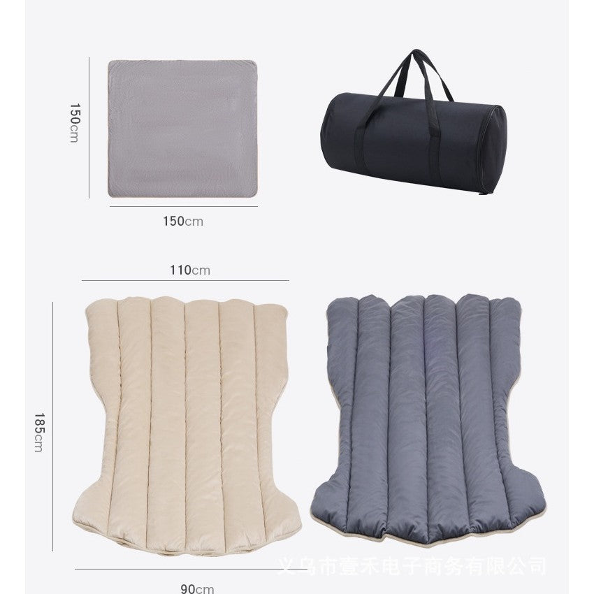 Saltea de Voiaj pentru Tesla Model Y și Model 3, Saltea Camping Portbagaj din Catifea Olandeză, Umplutură Bumbac, Include Pernă, Pătură și Geantă Depozitare, 185 x 110 cm, Gri