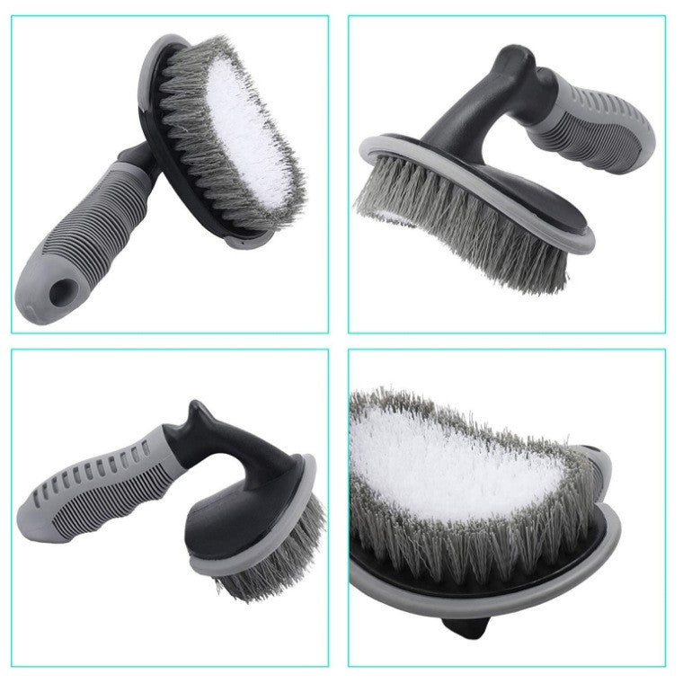 Set Curatare Auto Profesional, Kit 12 Accesorii pentru Detailing Interior si Exterior, Perii Jante si Anvelope, Microfibra si Bureti Polish, Gri