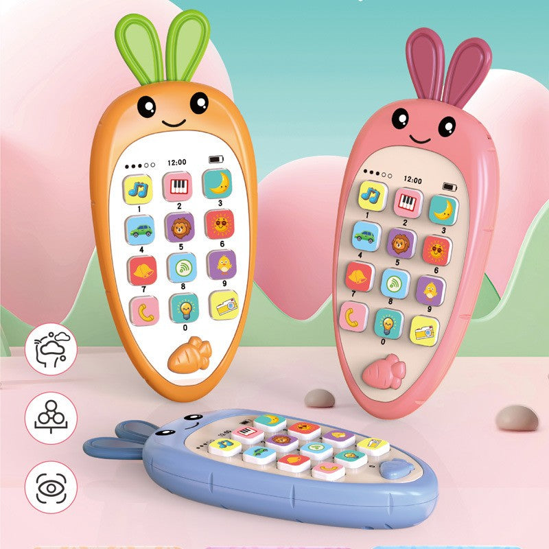 Telefon Interactiv Pentru Copii, Model Morcov Cu Functii Educative Si Muzicale, Jucarie Inteligenta Cu Sunete Si Voce, Plastic, 19 x 11.5 cm, Portocaliu, 4-6 Ani