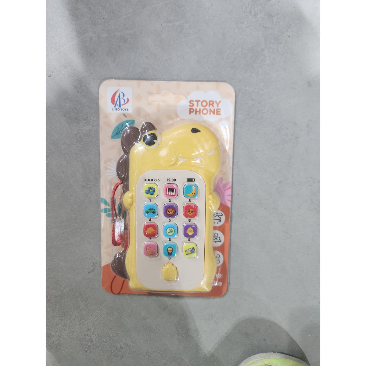 Telefon Interactiv pentru Copii, Smartphone Educational Model Dinozaur, Functii Muzicale si Vocale, Plastic Rezistent, 19 x 11.5 cm, Galben/Multicolor, 4-6 Ani