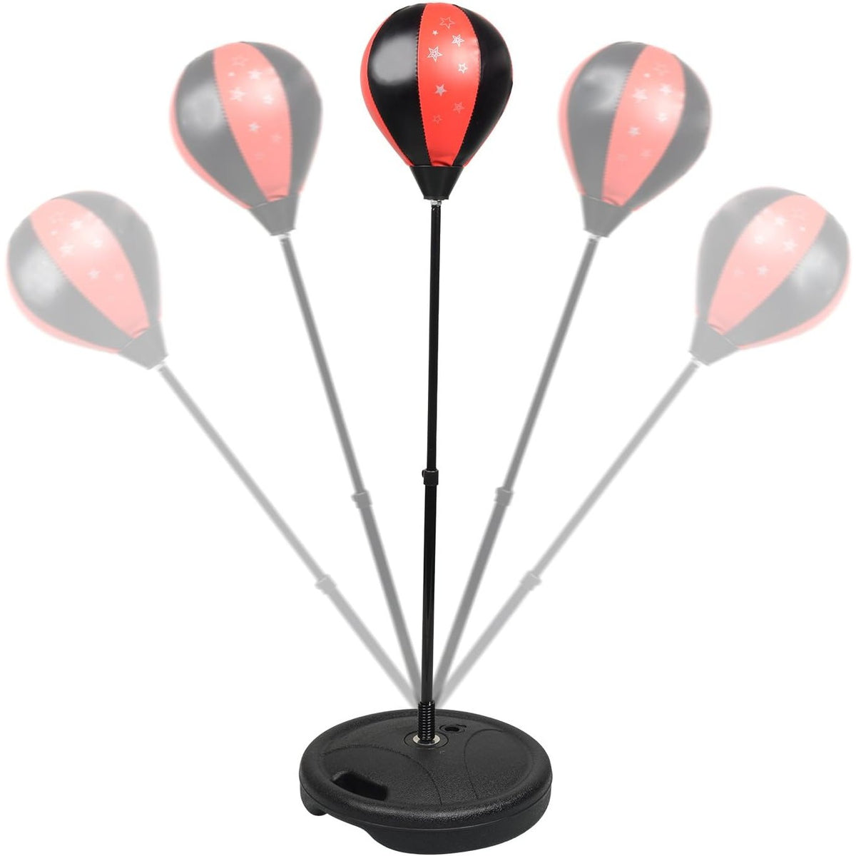 Set Box Copii cu Para Gonflabila si Manusi, Inaltime Reglabila pana la 120 cm, Plastic Rezistent, Antrenament Coordonare, Varsta 3+ Ani, Rosu/Negru