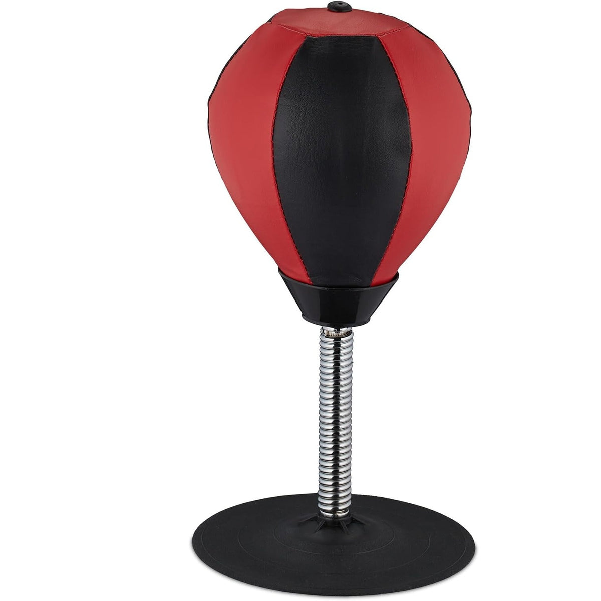 Jucarie Interactiva de Box pentru Copii, Sfera Gonflabila cu Suport de Masa si Arc Flexibil, Plastic Rezistent, Dezvoltare Coordonare, +3 Ani, 10.5 x 20 x 23.5 cm, Rosu/Negru