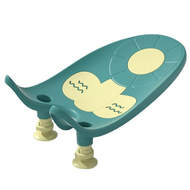 Suport Baie Bebelusi si Scaun Portabil Ergonomic, Montare pe Chiuveta sau Cada, Inclinare Reglabila cu Ventuze Antiderapante, Material TPE Moale, 0-12 Luni, 50 x 24 x 12.5 cm, Verde