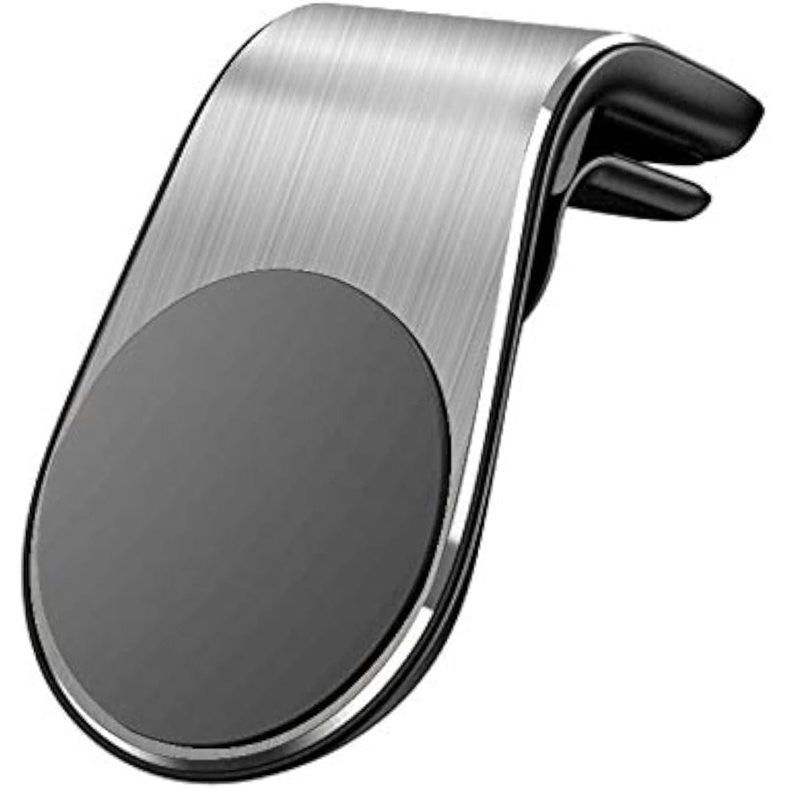 Suport Auto Magnetic pentru Telefon, Prindere Grila Ventilatie cu 5 Magneti Neodim, Aluminiu si ABS, Universal, 3.8 x 3.7 x 6.2 cm, Argintiu