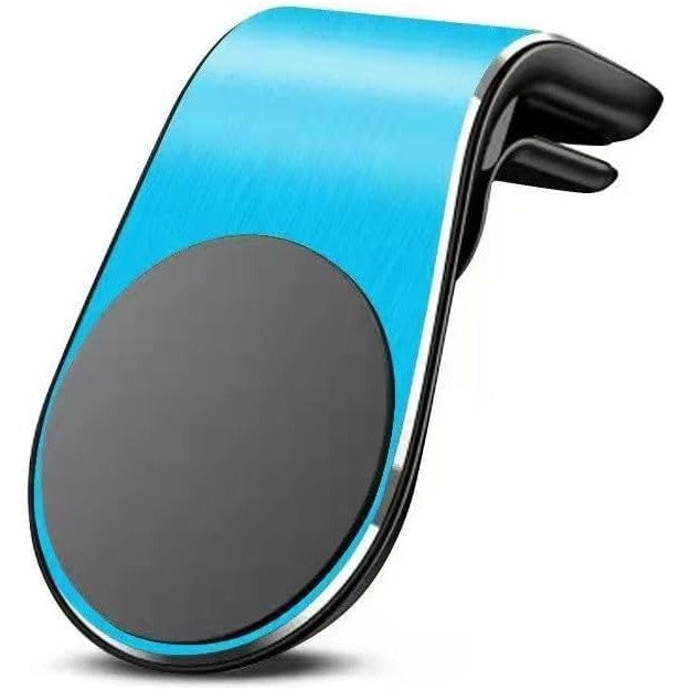 Suport Auto Magnetic pentru Telefon, Prindere Grila Ventilatie, 5 Magneti Neodim, ABS si Aluminiu, 3.8 x 3.7 x 6.2 cm, Albastru