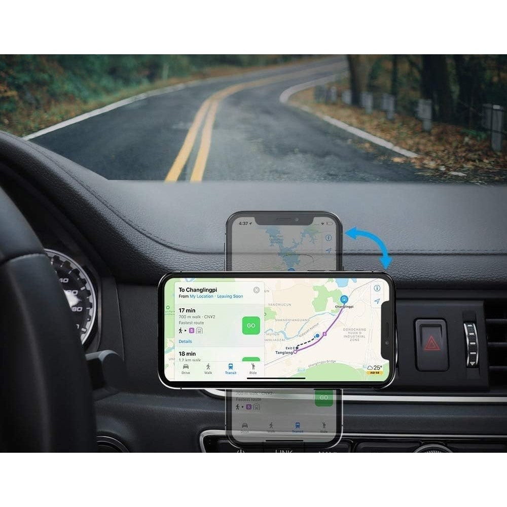 Suport Auto Magnetic pentru Telefon, Prindere Grila Ventilatie, 5 Magneti Neodim, ABS si Aluminiu, 3.8 x 3.7 x 6.2 cm, Albastru