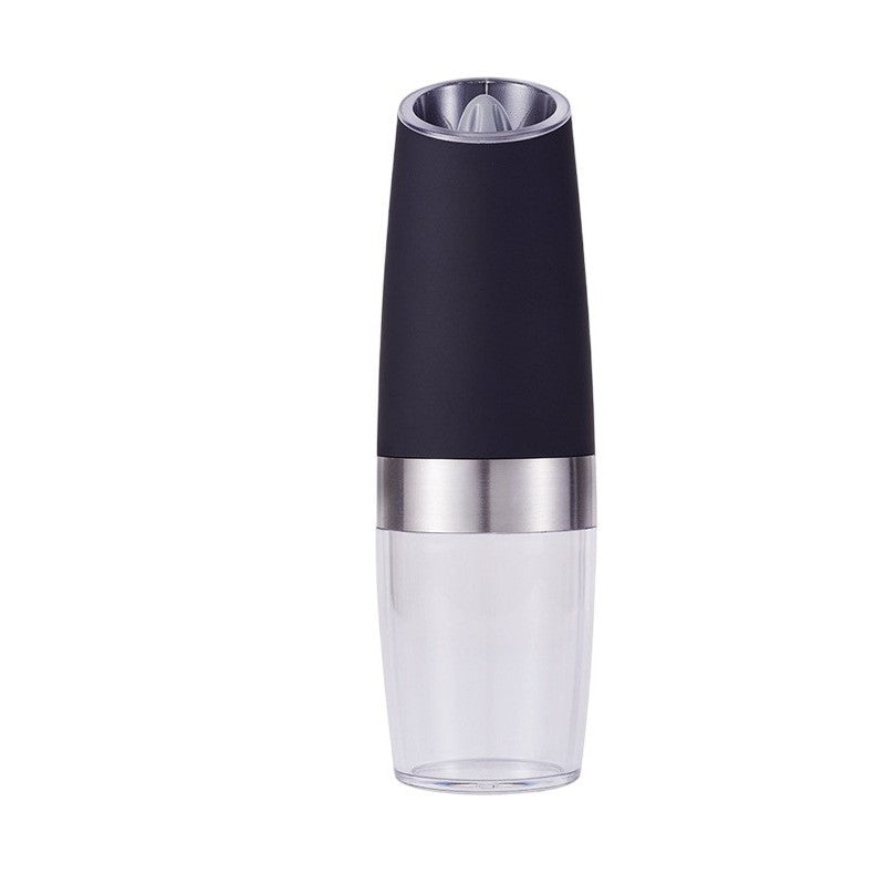 Rasnița Electrica pentru Sare si Piper, Macinare Ajustabila cu Lumina LED, Rezervor Transparent, Carcasa ABS, 20x6.5 cm, Negru/Transparent
