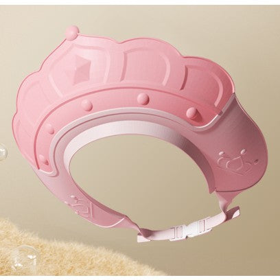 Fippy Casca de Dus pentru Copii, Protectie Baie Impotriva Samponului si Apei, Ajustabila 0-12 Ani, Material TPE si PP, Model Coroana, 20 x 23 cm, Roz