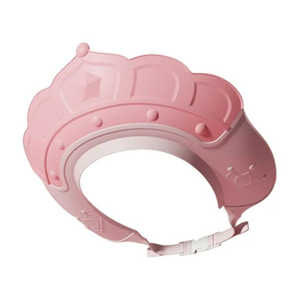 Fippy Casca de Dus pentru Copii, Protectie Baie Impotriva Samponului si Apei, Ajustabila 0-12 Ani, Material TPE si PP, Model Coroana, 20 x 23 cm, Roz