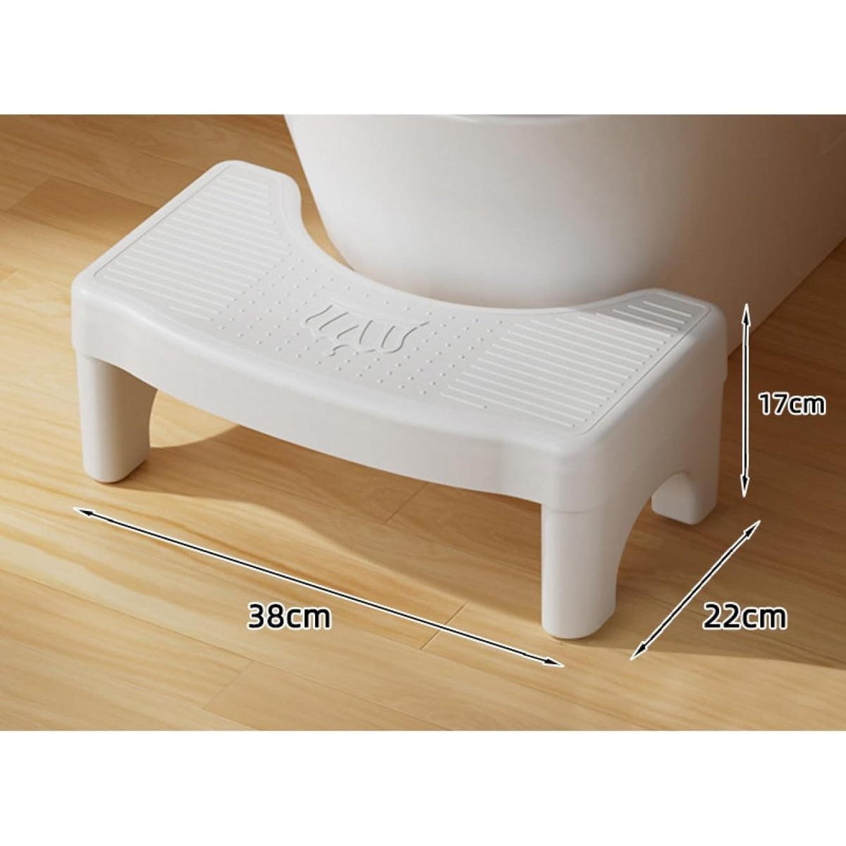 Scaunel WC Inaltator, Suport Picioare pentru Pozitie Corecta 35 Grade, Tratament Constipatie si Hemoroizi, Plastic PP Rezistent, 38x22x17 cm, Alb