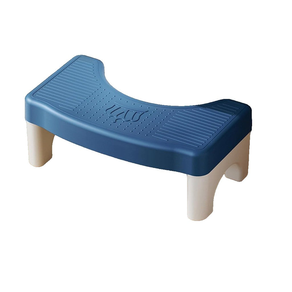 Scaunel WC pentru Pozitie Corecta si Tratament Hemoroizi, Suport Picioare Antiderapant, Taburet Inaltator pentru Adulti si Copii, Plastic PP, 38x22x17 cm, Albastru