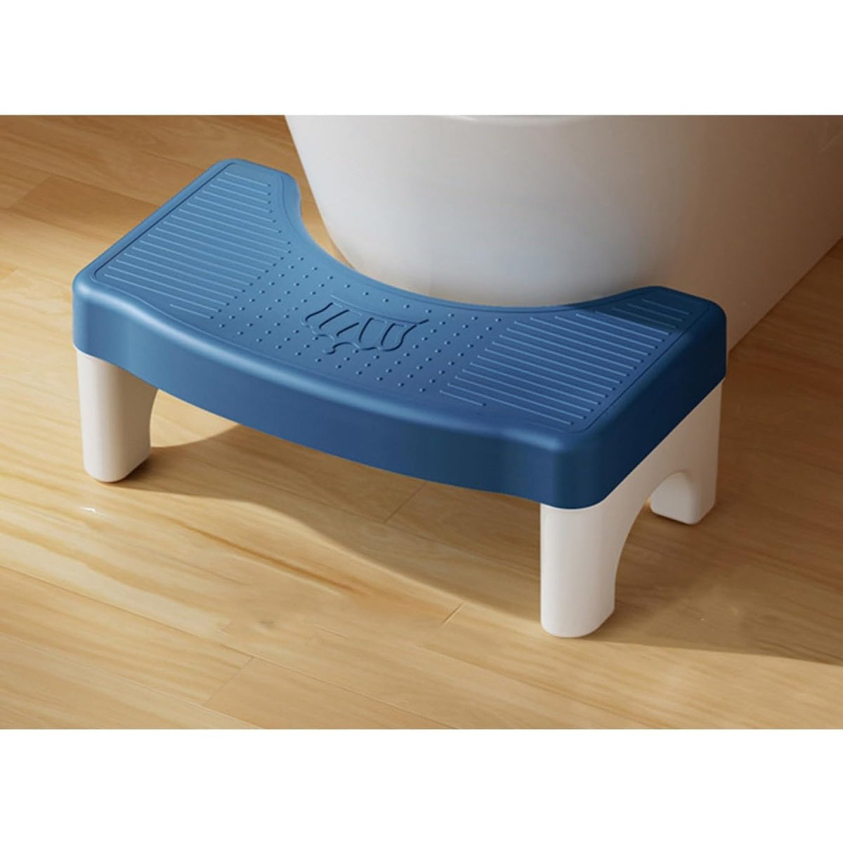 Scaunel WC pentru Pozitie Corecta si Tratament Hemoroizi, Suport Picioare Antiderapant, Taburet Inaltator pentru Adulti si Copii, Plastic PP, 38x22x17 cm, Albastru