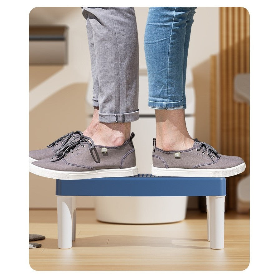 Scaunel WC pentru Pozitie Corecta si Tratament Hemoroizi, Suport Picioare Antiderapant, Taburet Inaltator pentru Adulti si Copii, Plastic PP, 38x22x17 cm, Albastru