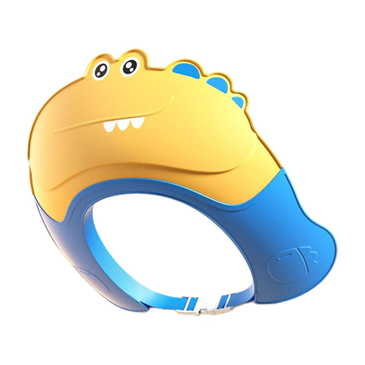Fippy Casca de Dus pentru Copii, Protectie Baie Impotriva Samponului si Apei, Design Crocodil cu Protectii Urechi, Marime Ajustabila 0-12 Ani, Material TPE si PP, 20 x 23 cm, Galben/Albastru