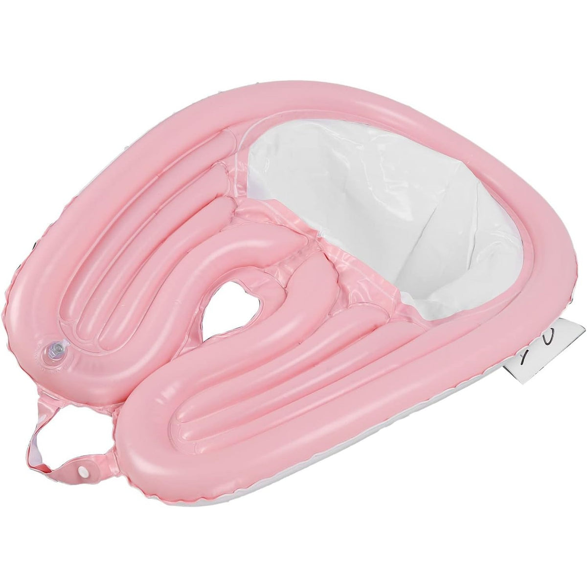 Set Gonflabil pentru Spalat pe Cap, Vas Portabil cu Guler Ajustabil si Pompa, PVC, 81 x 60 x 38 cm, Roz