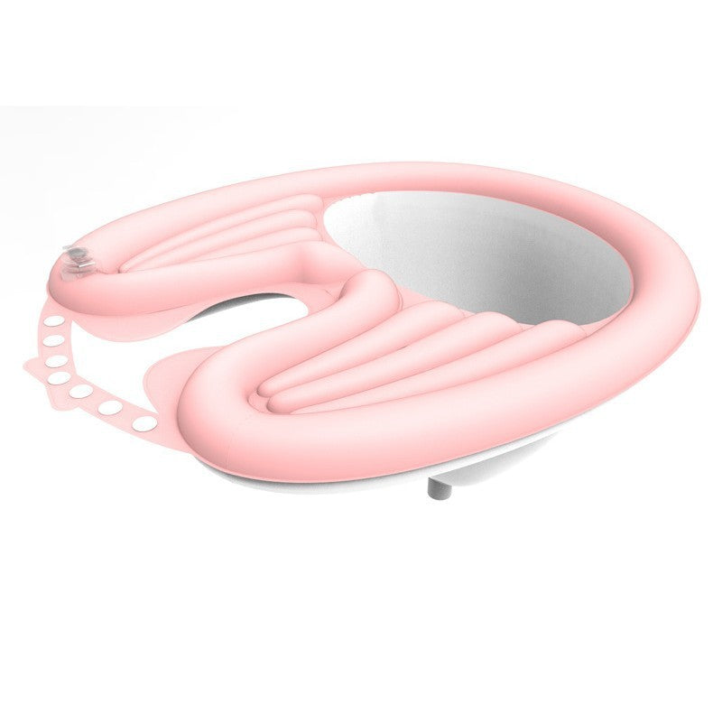 Set Gonflabil pentru Spalat pe Cap, Vas Portabil cu Guler Ajustabil si Pompa, PVC, 81 x 60 x 38 cm, Roz