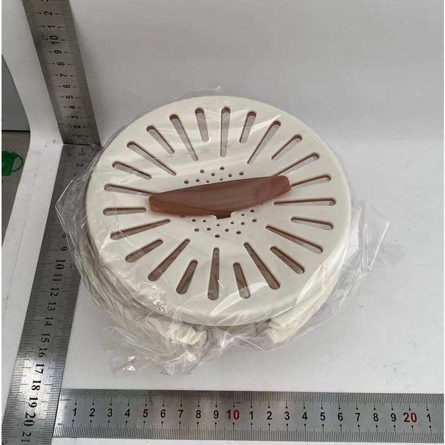 Strecuratoare 2 In 1 Pentru Fructe Si Legume, Cos De Scurgere Cu Cutie Depozitare Si Capac, Maner Pliabil, Polipropilena, 15.5 x 8.3 cm, Maro