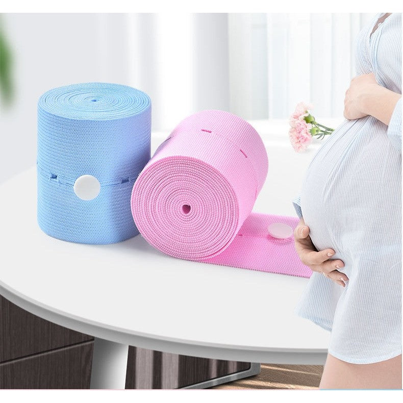 Set 2 Centuri de Monitorizare a Ritmului Cardiac Fetal, Material Moale si Elastic, Tesatura Respirabila Reglabila, 6 x 130 cm, Albastru/Roz