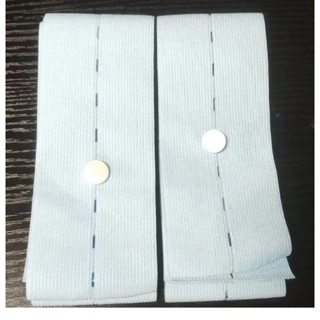 Set 2 Centuri Monitorizare Ritm Cardiac Fetal, Material Moale si Elastic, Tesatura Respirabila, Compatibilitate Universala, 6 x 130 cm, Albastru