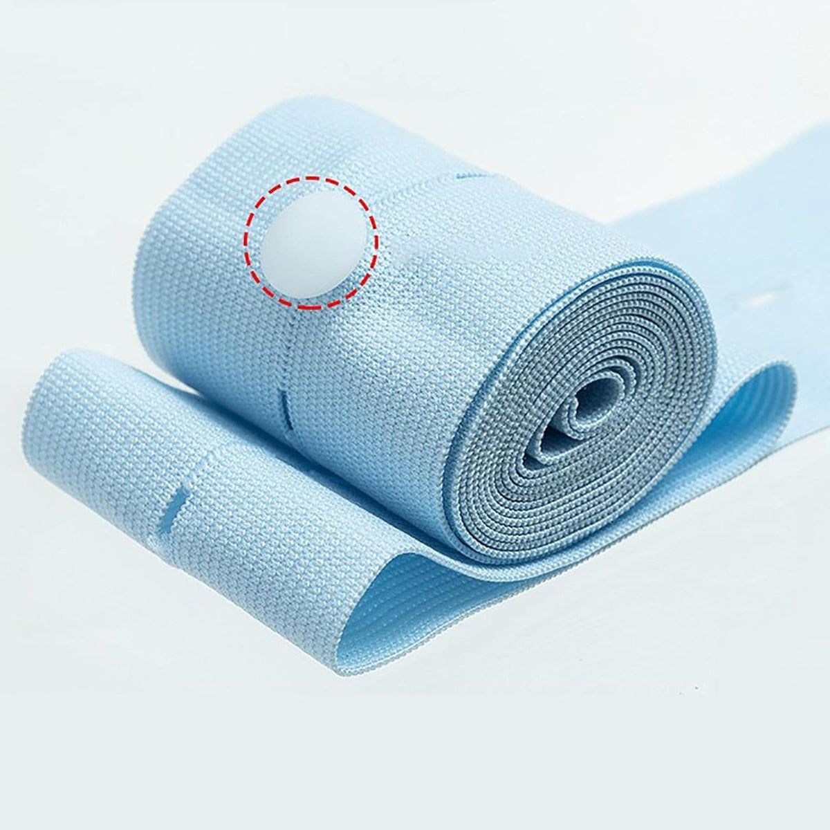 Set 2 Centuri Monitorizare Ritm Cardiac Fetal, Material Moale si Elastic, Tesatura Respirabila, Compatibilitate Universala, 6 x 130 cm, Albastru