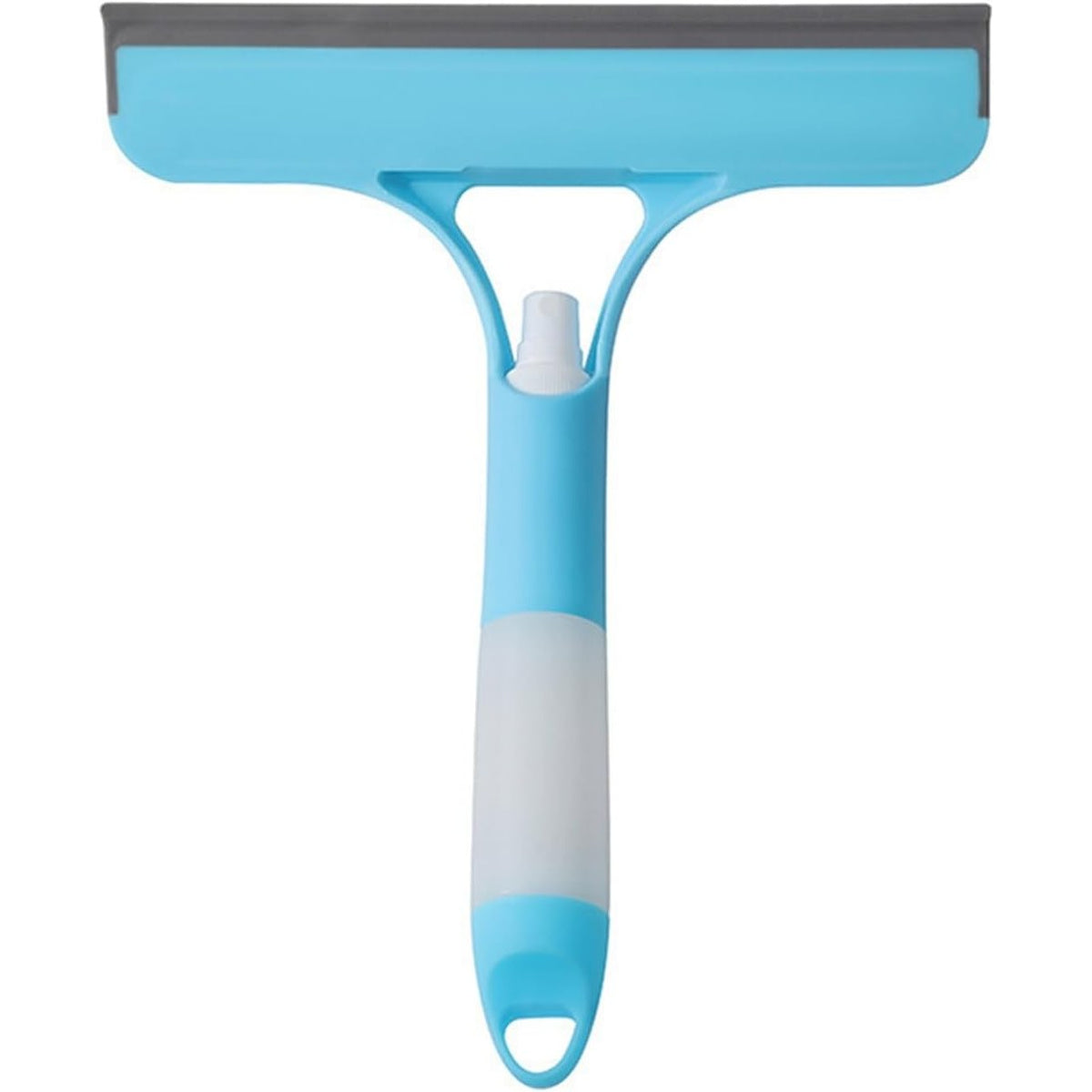 Racletă de Curățare 3 în 1 Multifuncțională, Pulverizator Integrat și Burete, Plastic PP și Silicon TPR, 21.5 x 25.7 cm, Albastru